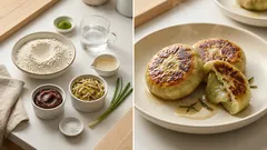 米粉パンケーキミックスで手軽におやき—熱湯でこねて、もちもち香ばしく焼くレシピ