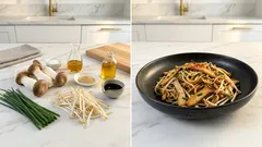 麺なしでもしっかり満足。エリンギを裂いて作る100%エリンギ焼きそば風（フライパン1つ）