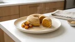 材料3つで卵なし、レンジ3分。かぼちゃときなこのふんわりドーナツ