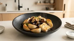 冷凍→解凍で豆腐がしっかり味に。かぶと生きくらげのガーリックバター醤油炒め