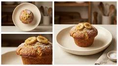 完熟バナナでふんわりしっとり、翌日もおいしい米粉バナナマフィンのレシピ