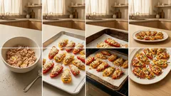 ミニパプリカに植物性ツナとヴィーガンチーズを詰めて焼くだけ—彩り副菜レシピ