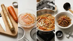 ごぼう香る、甘辛つやつや。人参入り「きんぴらごぼう」を短時間で味しみ作り置きに