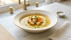 コーンとにんじんの豆乳ポタージュ：やさしい甘みを引き出す簡単スープ