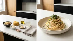 たらこなしで満足感：アマランサスで作る“たらこ風”クリームパスタ（10分）