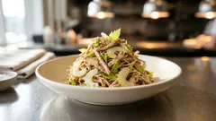 ライクチキンとセロリでさっと一品：粒マスタードが効いたソイマヨサラダ