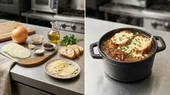 コンソメなしでも満足感：昆布だしで作るオニオングラタンスープ（飴色玉ねぎが決め手）