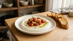 焼くだけで甘み凝縮:ローストプチトマト×豆腐のクリームチーズ風ディップ