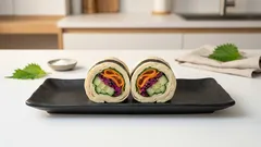 火を使わないのに映える：湯葉でくるくる、柴漬けきゅうりの和風ロールサラダ