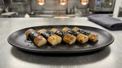 表面こんがり、中はみずみずしい。長芋の磯部焼き（甘辛だれ）