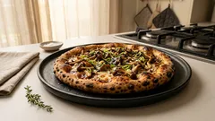 トマトソースに飽きたら：味噌だれで焼く、きのこたっぷりヴィーガンピザ