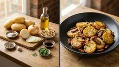 大豆ミートでベーコン風に。香ばしく作るジャーマンポテト(フライパン1つ)