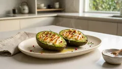 トースター7分でとろける：アボカドのマヨチーズ焼き（ヴィーガン）