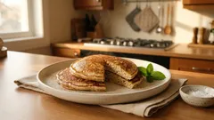 砂糖なしでも満足：バナナの甘みで作るオートミール×大豆粉パンケーキ